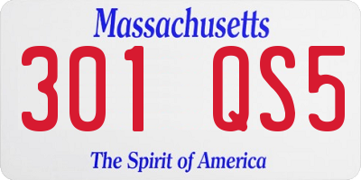 MA license plate 301QS5