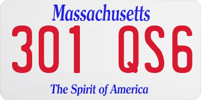 MA license plate 301QS6