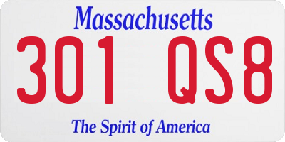 MA license plate 301QS8