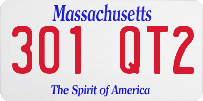 MA license plate 301QT2