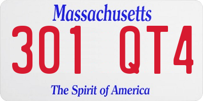 MA license plate 301QT4