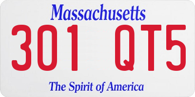 MA license plate 301QT5