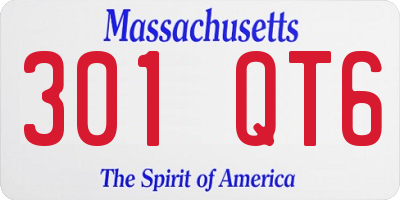 MA license plate 301QT6