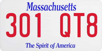 MA license plate 301QT8