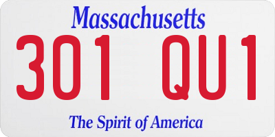 MA license plate 301QU1