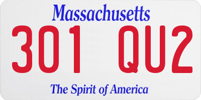 MA license plate 301QU2