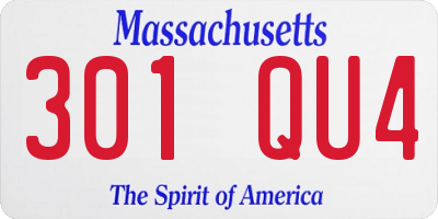 MA license plate 301QU4