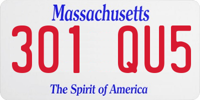 MA license plate 301QU5