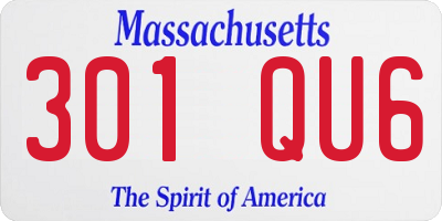 MA license plate 301QU6