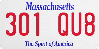 MA license plate 301QU8
