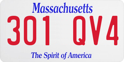 MA license plate 301QV4