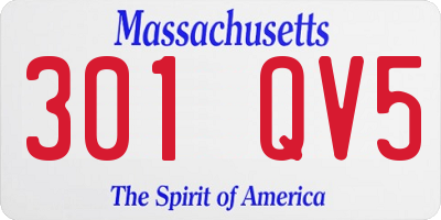 MA license plate 301QV5