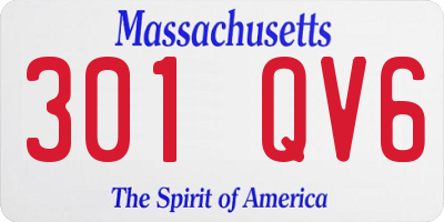 MA license plate 301QV6