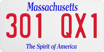 MA license plate 301QX1