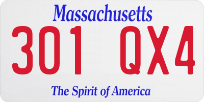 MA license plate 301QX4