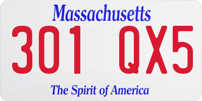 MA license plate 301QX5