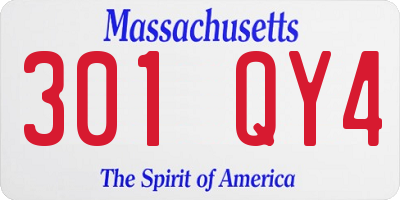 MA license plate 301QY4