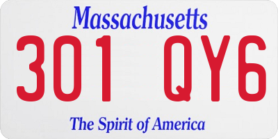 MA license plate 301QY6