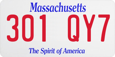 MA license plate 301QY7
