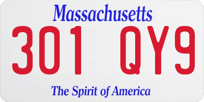 MA license plate 301QY9