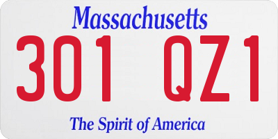 MA license plate 301QZ1