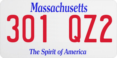 MA license plate 301QZ2