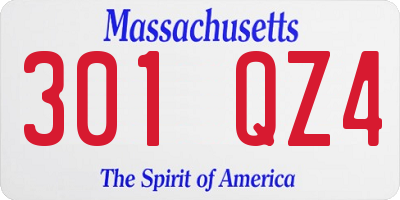 MA license plate 301QZ4