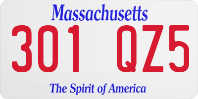MA license plate 301QZ5