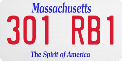 MA license plate 301RB1