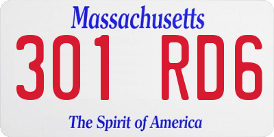 MA license plate 301RD6