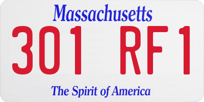 MA license plate 301RF1