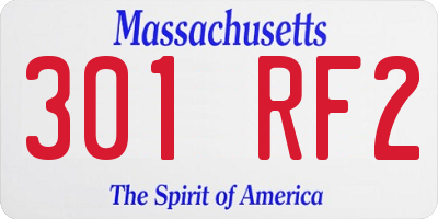 MA license plate 301RF2