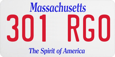 MA license plate 301RG0