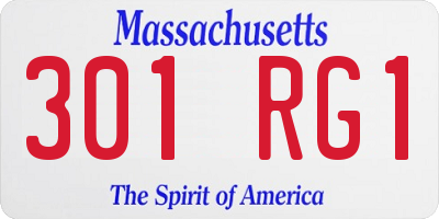 MA license plate 301RG1