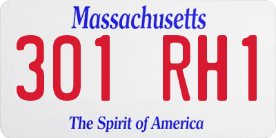 MA license plate 301RH1