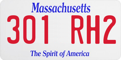 MA license plate 301RH2