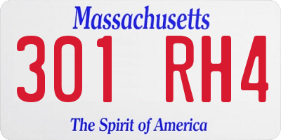 MA license plate 301RH4