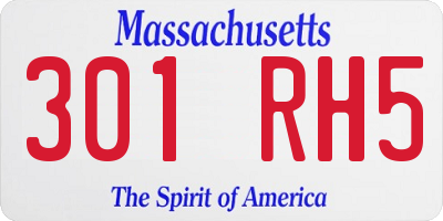 MA license plate 301RH5