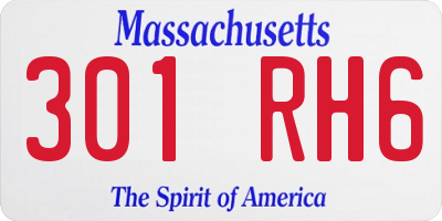 MA license plate 301RH6