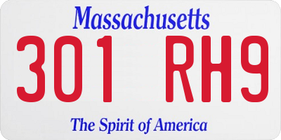 MA license plate 301RH9