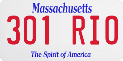 MA license plate 301RI0