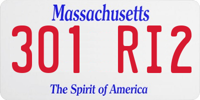 MA license plate 301RI2