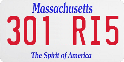 MA license plate 301RI5