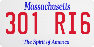 MA license plate 301RI6