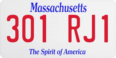 MA license plate 301RJ1