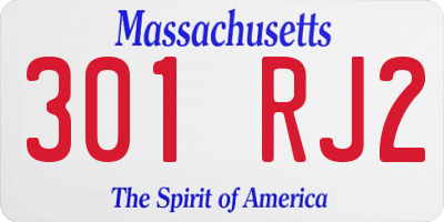 MA license plate 301RJ2