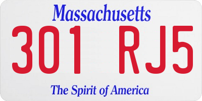MA license plate 301RJ5