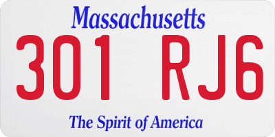 MA license plate 301RJ6
