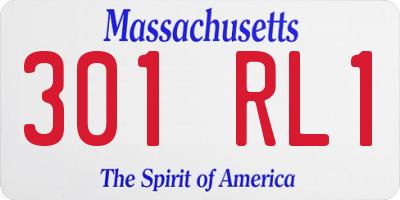 MA license plate 301RL1