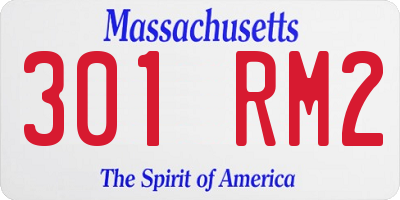 MA license plate 301RM2